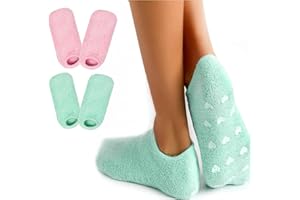 NETUME Feuchtigkeitsspendende Socken, 2 Paar Gel Socken zur Reparatur Erweichung Rissiger Füße, Wiederverwendbare Hornhaut Socken Fußmaske Socks für Hornhaut Entfernen,Damen Spa Fußpflege Geschenk