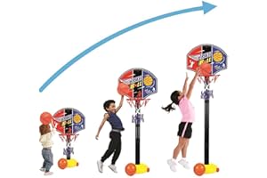XWIN SPORTSERIES Xwin Basketball Hoop and Stand - Adjustable Height up to 210CM, Portable Outdoor and Indoor Basketball Set with Ball and Pump - Sports Activity Toy Gift for Boys & Girls Ages 3+ Years