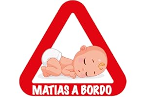 VINILOSBICI Pegatinas Bebé a Bordo Personalizadas (Matias)