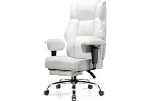 GTPLAYER Gamingstol, bred kontorsstol med fickfjäder, ergonomisk PC-stol, justerbar och vridbar skrivbordsstol med fotstöd, k