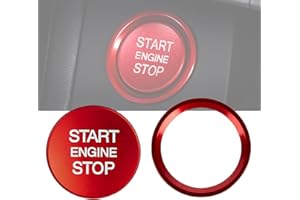 Youzzei Audi Start Stop Knopf Abdeckung, Auto Motor Start Stop Knopf für Audi A4 A5 A6 A7 A8 Q3 Q5 Q7 Startknopf Abdeckung, Verbessert Aluminiumlegierung Dekor audi q5 Aufkleber - Rot