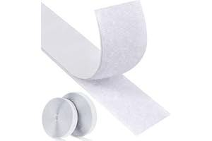 Faburo 8Mx20mmx2 Scratch Autocollant Double Face Extra Fort, Rubans Adhésifs Double Face Bande Agrippantes Adhésives Bande Ruban Scratch Hook Loop Autoadhésif pour cadres photos Installation (Blanc)