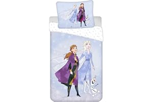 Jerry Fabrics Disney Frozen 2 Adventure - Juego de Cama para Niños, Funda de Edredón 140 x 200 cm y Funda de Almohada 70 x 90 cm