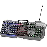 Amazon Basics USB Gaming Keyboard with Multicolour LED Effect | 12 Multimedia Keys |4 LED Modes