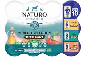 Naturo Natural Pet Food Variety Pack Adult Dog 1 to 7 Years 12 x 390g