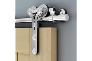 ETIASQSA Accessoires de porte coulissante, acier inoxydable 1,71 m matériel système de porte coulissante, ensemble complet de rails coulissants accessoires