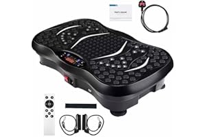 GZIZTX Vibration Plate Exercise Machine - 120 Intensity Levels, 5 Modes, timer, LCD Display - Vibration Plate for Weight Loss, Lymphatic Drainage, Circulation and Full Body Workout