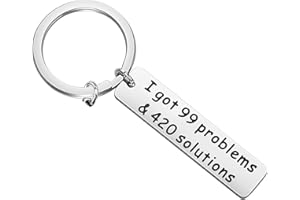 bobauna Leaf Weed Keychain 420 Jewelry Gift For Stoner Weed Lover I Got 99 Problems and 420 Solutions, 5cm * 1.2cm, Metal, nagam,