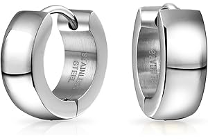 BLING JEWELRY Black Silver Rose Gold Tone Plated Simple Plain Triangle Kpop Huggie Hoop Earrings For Men For Women For Teen Stainless Steel