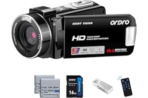 ORDRO HDV-B320 Full HD 1080p 30 MP kamera cyfrowa 18 X Zoom IR Night Vision YouTube Video Camera 3.0", obracany o 270°, kamera do vlogowania (czarna)