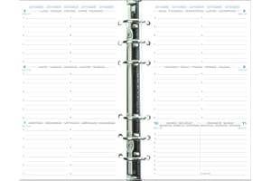 Exacompta - 18240E - Recharge Perforée - Exatime 17-10,5 cm x 17,2 cm - la Semaine sur 2 Pages Avec Une Grille Horizontale - Septembre 2025 à Décembre 2026 - Papier Blanc