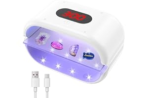 Polegas Two-Sided UV Resin Lamp, UV Lamp for Resin Curing with LED Display Screen(Time Setting 2M,3M,5M), Large UV Lamp for Resin Curing, Jewelry Making, DIY Craft, Gel Nail Curing