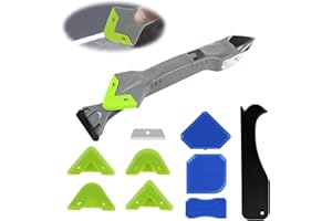 RISVOWO Strumenti per Calafataggio Silicone Kit, 5 in 1 Strumento per Calafataggio, Raschietto Silicone, Applicatore di Rimozione Raschietto in Silicone, Rimozione di Sigillante per Finestra, Cucina, Bagno