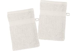 Stof - Set di 2 guanti da bagno - Dimensioni 15 x 21 cm - 100% cotone biologico - Colore ecru - Modello Laguna - Biancheria da bagno - Morbido e di buona qualità - Certificato Oeko Tex