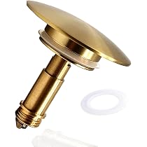 Tappo per lavabo in ottone Tappo di ricambio per lavandino in ottone Tappo di scarico Tappo per lavabo da bagno Tappo per vasca da bagno 37 mm Confezione da 1