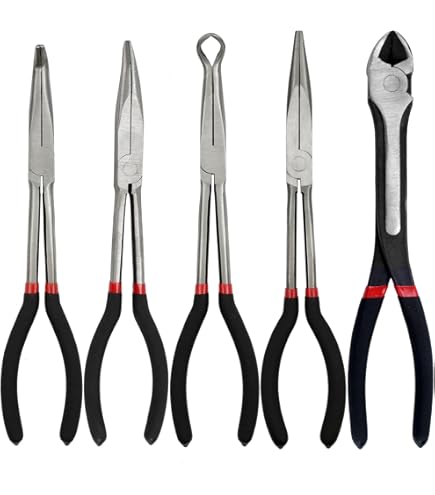 Long Needle Nose Pliers US PRO 4-Piece Long Reach Nose Pliers Set - 285mm Length, Model 2093 Model 2093 Plier Set - Foto 7