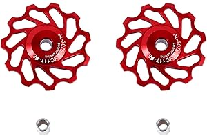 ALOMEJOR Polea de desviación Trasera de la polea de la Bicicleta de la Rueda del Jockey 2pcs Polea de cerámica Rueda de desviador de la Rueda Trasera del desviador Trasero