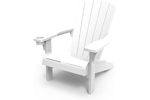 Keter Alpine - Tumbona de jardín para Exterior e Interior, Portavasos Integrado, Resina con Acabado imitación Madera, Color Blanco