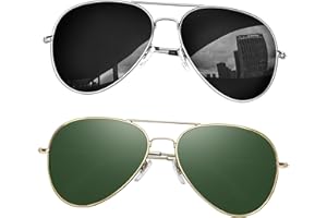 KANASTAL Lunettes de Soleil pour Homme et Femme Polarisées UV400 Lunette de Soleil en Alliage Al-Mg Premium Rétro