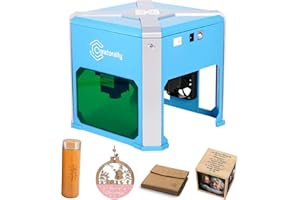 Creatorally Mini grabadora láser K6, pequeña máquina de grabado láser 3000 mw, no requiere instalación, escritorio fácil de llevar para principiantes en casa, con lente protectora, caja de escape