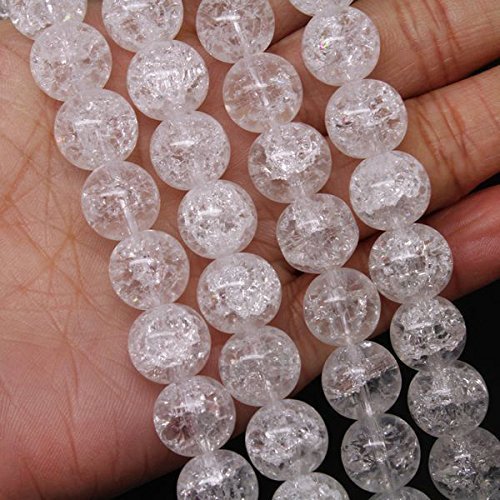 uctop Store craquelé 10 mm en cristal de roche quartz rond perles brins 38,1 cm, 8 mm