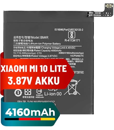 Batteria Premium Per Xiaomi Mi 10 Lite 5G - Ricambio Originale Nero