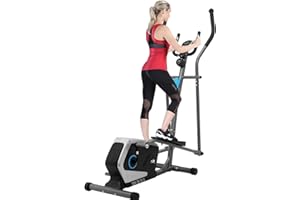 Buyer Empire Elliptical Cross Trainer Air Walk Trainer Glider Weight loss Workout Step Machine with LCD Monitor Training Fitness Cardio Aerobic Exercise, ideal for Indoor Office Home Gym Equipment