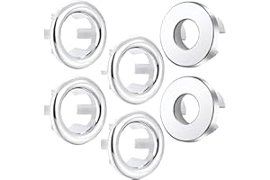 RUOXIXI 6 Piezas Anillos de Desbordamiento de Fregadero,Embellecedor Lavabo Agujero Rebosadero Lavabo,Anillo Hueco Orificio Tapa Redonda,Decorativo de Cocina Baño Cubierta de Rebose de Drenaje Insertar