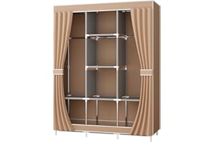 UDEAR Armario de Tela Plegable Ropa Organizador Closet Portátil Guardarropa