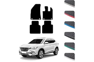 GCM - Car Floor Mats for MG HS Auto 2024 to Present - Anti Slip & Fit Rubber Car Mats with Clips Easy to Clean Heavy Duty for All-Weather- Grey Edging, Rubber