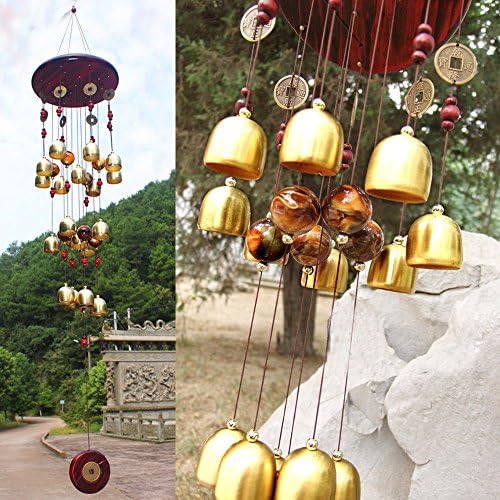 Sunfire Mascot Wind Bell Wind Chime Hanging Window Home Car Decoration Bronze Brass 34in