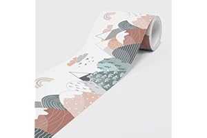 DIMEX LINE Self-Adhesive Border - Wallpaper Border Wall Border - Decorative Wall Sticker for Walls, Furniture, Ceilings, Wallpaper, Doors - Children's Mountain Motif - 5.00 m x 0.15 m per Roll