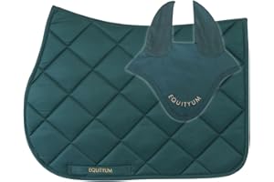 E EQUITYUM Sottosella+Cuffietta Logo Equityum Sally, Alta Qualità, Design Italiano, Materiali Innovativi, Traspirabilità e Dettagli Raffinati per il Comfort del Cavallo (verde, full)