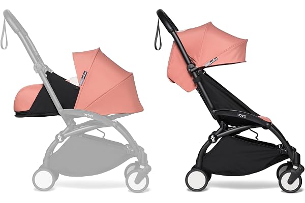 Poussette Complète BABYZEN YOYO2 - Comprend YOYO Pack nouveau-né 0+ (Ginger), Cadre (Noir) & Pack couleur 6+ (Ginger) - Pour les Enfants jusqu'à 22 kg
