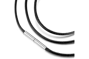Suplight 2mm Wide Wax Rope Braided Necklaces Chain for DIY Pendant Bracelet, Unisex Jewelry, with Strong Stainless Steel Clasps, 16”18" 20" 22" 24" 26" 28" 30", Deliver in a Gift Box