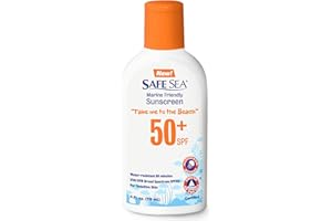 Safe Sea LSF50+ Sting Blocking Sunscreen | 120 ml Flasche | Für empfindliche Haut | Anti Quallen Stich Schutzlotion | Korallenriff sicher