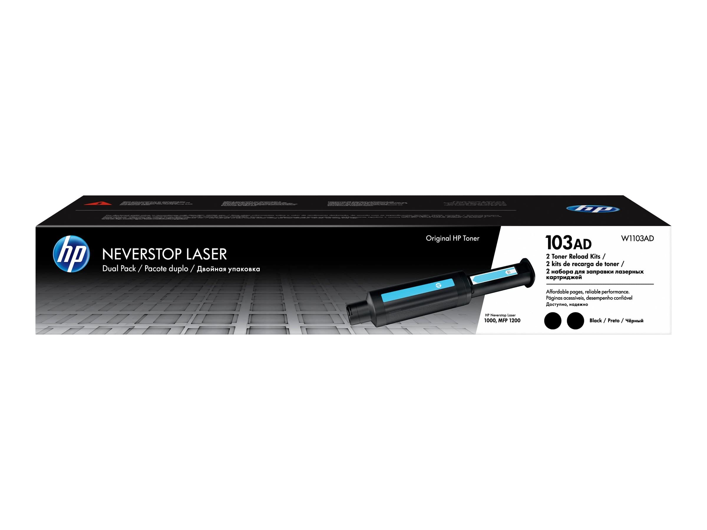 HP 103AD Dual Pack Black Original Neverstop Laser Toner Reload Kit