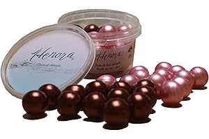 HENORA Pot de 2 * 12 Perles de bain boules bombes naturelles huile de soja SANS PARABEN parfums Vanille Rose Constituez votre coffret cadeau de fête des mères maman pour une peau douce et lisse parfumée