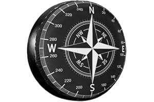 NIBABAEU Cubierta de repuesto para llantas de coche, impresión de patrón de brújula, protección universal impermeable, para SUV, RV, remolque, accesorios para ruedas de coche (15 pulgadas / 70-75 cm)