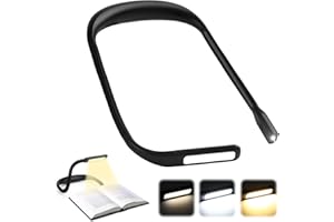 Topretty - Lámpara de lectura para cuello, LED recargable con 3 niveles de brillo, lámpara de escritorio flexible de manos libres para tejer, acampar, lectura en la cama por la noche