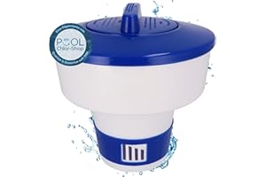 Duraol Dosierschwimmer Groß I Einstellbarer Dosierer zur Chlorzugabe für Pools I Pool Dosieranlage ideal für 200g bis 300g Tabs I Hochwertiger Chlor Schwimmer mit Verstellring in 4-Stufen