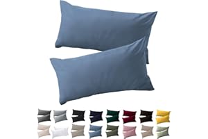 Soifox Poszewka na poduszkę 40 x 70 cm, 2 sztuki w zestawie, jasnoniebieska, na poduszkę 40 x 70 cm, 100% odporna z mikrofibry, hipoalergiczna poszewka na poduszkę z zamkiem błyskawicznym