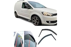 AC WOW 2X Windabweiser kompatibel mit V W Caddy 2003-2015 dunkel getöntes Premium Qualität Acrylglas PMMA Regenabweiser Abweiser