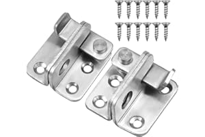 WEONE 2 Pezzi Scrocco per porta, 45x44mm Bullone Serratura, Acciaio Inossidabile Chiavistello Porta Legno Con Foro Lucchetto per Cancello, Finestre, Camera da Letto, Armadio (destra e sinistra aperte)