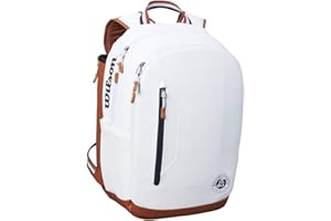 Sac à dos de tennis Wilson, Roland Garros Tour Backpack, Jusqu'à 2 Raquettes, Marron, WR8006601001