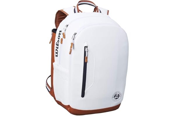 Sac à dos de tennis Wilson, Roland Garros Tour Backpack, Jusqu'à 2 Raquettes, Marron, WR8006601001