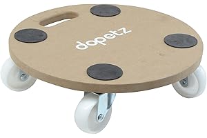 Dapetz® Round Dolly Trolley with 4 Swivel Castors, 250kg Heavy-Duty Furniture Movers for Heavy Items, Wooden Platform with Grip Pads, Ideal Moving Trolley and Furniture Rollers for Easy Transport