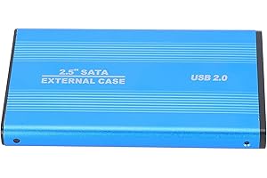Acouto Caja de Disco Duro USB 2.0 de 3 TB de Aluminio Plug Play, Velocidad de Transferencia Rápida, Indicador de Alimentación LED Azul, Almacenamiento de Datos Externo para Portátiles y