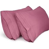Lirex 2-Pack Pillowcases 1800 Thread Count, Soft Brushed Microfiber Pillowcases, Breathable Wrinkle Free and Machine Washable