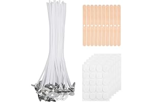 EnixwH 100 Piezas Mechas para Velas, Mecha de Vela sin Humo, 3 Tamaños Diferentes Natural Mechas, Apta para Manualidades en Casa Velas Caseras Velas para Bricolaje, Duradero, Ecológicas (15cm)